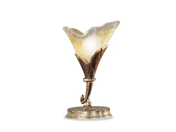CREAMY 315/L - Rust/gold leaf table lamp with amber glass by Possoni Illuminazione - view 2